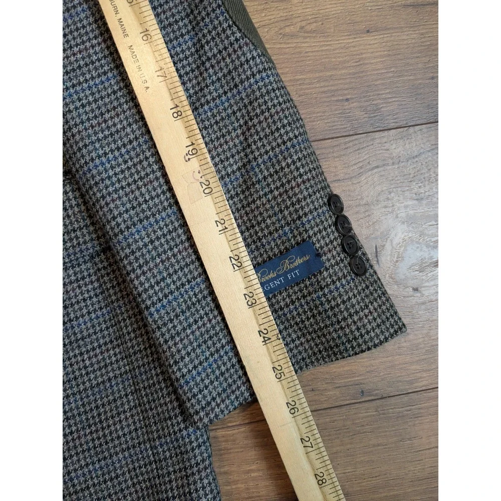 NWT Brooks Brothers Regent Fit Houndstooth Blazer Mens 48R‎ Tweed Elbow Patches